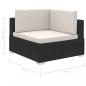 Preview: 6-tlg. Garten-Lounge-Set mit Auflagen Poly Rattan Schwarz