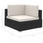 Preview: 6-tlg. Garten-Lounge-Set mit Auflagen Poly Rattan Schwarz