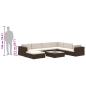 Preview: 8-tlg. Garten-Lounge-Set mit Auflagen Poly Rattan Braun