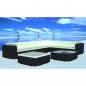 Preview: ARDEBO.de - 8-tlg. Garten-Lounge-Set mit Auflagen Poly Rattan Schwarz