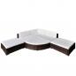 Preview: 6-tlg. Garten-Lounge-Set mit Auflagen Poly Rattan Braun
