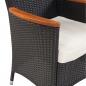 Preview: 5-tlg. Garten-Essgruppe mit Auflagen Poly Rattan Schwarz