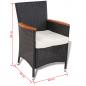 Preview: 5-tlg. Garten-Essgruppe mit Auflagen Poly Rattan Schwarz