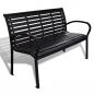 Preview: ARDEBO.de - Gartenbank 125 cm Stahl und WPC Schwarz