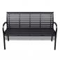 Preview: Gartenbank 125 cm Stahl und WPC Schwarz