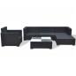 Preview: 6-tlg. Garten-Lounge-Set mit Auflagen Poly Rattan Schwarz
