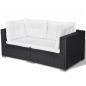 Preview: 6-tlg. Garten-Lounge-Set mit Auflagen Poly Rattan Schwarz