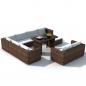 Preview: 10-tlg. Garten-Lounge-Set mit Auflagen Poly Rattan Braun