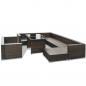 Preview: 10-tlg. Garten-Lounge-Set mit Auflagen Poly Rattan Braun