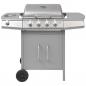 Preview: Gasgrill 4+1 Flammen Silbern 