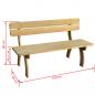 Preview: ARDEBO.de - Gartenbank 150 cm Kiefernholz Imprägniert