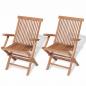 Preview: ARDEBO.de - Gartenstühle 2 Stk. Klappbar Massivholz Teak