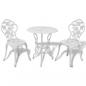 Preview: ARDEBO.de - 3-tlg. Bistro-Set Aluminiumguss Weiß