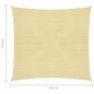 Preview: Sonnensegel HDPE Quadratisch 3,6x3,6 m Beige