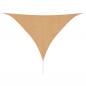 Preview: ARDEBO.de - Sonnensegel HDPE Dreieckig 3,6x3,6x3,6 m Beige