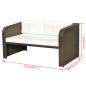 Preview: 4-tlg. Garten-Lounge-Set mit Auflagen Poly Rattan Braun