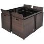 Preview: 9-tlg. Garten-Essgruppe mit Auflagen Poly Rattan Braun
