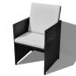 Preview: 5-tlg. Garten-Essgruppe Poly Rattan Akazienholz Schwarz