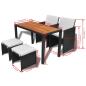 Preview: 5-tlg. Garten-Essgruppe Poly Rattan Akazienholz Schwarz