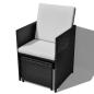 Preview: ARDEBO.de - 13-tlg. Garten-Essgruppe Poly Rattan Akazienholz Schwarz