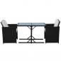 Preview: 3-tlg. Bistro-Set mit Kissen Poly Rattan Schwarz