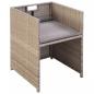Preview: 13-tlg. Garten-Essgruppe mit Auflagen Poly Rattan Beige