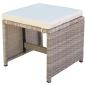 Preview: ARDEBO.de - 11-tlg. Garten-Essgruppe mit Auflagen Poly Rattan Beige