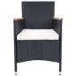 Preview: ARDEBO.de - Gartenstühle 2 Stk. mit Polstern Poly Rattan Schwarz