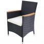 Preview: Gartenstühle 2 Stk. mit Polstern Poly Rattan Schwarz