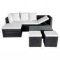 Preview: 4-tlg. Garten-Lounge-Set mit Auflagen Poly Rattan Schwarz
