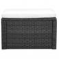 Preview: Hocker mit Kissen Poly Rattan 53×53×30 cm Schwarz 