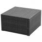 Preview: Hocker mit Kissen Poly Rattan 53×53×30 cm Schwarz 
