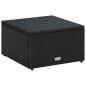Preview: Hocker mit Kissen Poly Rattan 53×53×30 cm Schwarz 