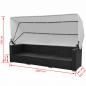 Preview: 7-tlg. Garten-Lounge-Set mit Sonnendach Poly Rattan Schwarz