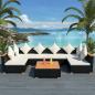 Preview: ARDEBO.de - 7-tlg. Garten-Lounge-Set mit Auflagen Poly Rattan Schwarz