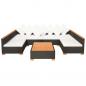 Preview: 7-tlg. Garten-Lounge-Set mit Auflagen Poly Rattan Schwarz