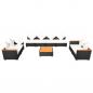 Preview: 9-tlg. Garten-Lounge-Set mit Auflagen Poly Rattan Schwarz