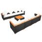 Preview: 9-tlg. Garten-Lounge-Set mit Auflagen Poly Rattan Schwarz
