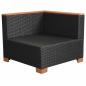 Preview: 9-tlg. Garten-Lounge-Set mit Auflagen Poly Rattan Schwarz