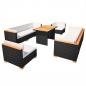 Preview: 10-tlg. Garten-Lounge-Set mit Auflagen Poly Rattan Schwarz