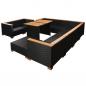 Preview: 10-tlg. Garten-Lounge-Set mit Auflagen Poly Rattan Schwarz