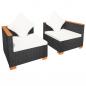Preview: Gartensofa Poly Rattan Schwarz
