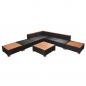 Preview: 8-tlg. Garten-Lounge-Set mit Auflagen Poly Rattan Schwarz
