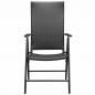 Preview: Stapelbare Gartenstühle 2 Stk. Poly Rattan Schwarz