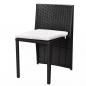 Preview: 3-tlg. Bistro-Set mit Auflagen Poly Rattan Schwarz