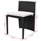 Preview: 3-tlg. Bistro-Set mit Auflagen Poly Rattan Schwarz