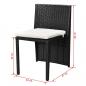 Preview: 3-tlg. Bistro-Set mit Auflagen Poly Rattan Schwarz