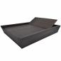 Preview: ARDEBO.de - Outdoor-Lounge-Bett mit Polster Poly Rattan Braun