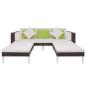 Preview: ARDEBO.de - 4-tlg. Garten-Lounge-Set mit Auflagen Poly Rattan Braun