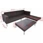 Preview: 4-tlg. Garten-Lounge-Set mit Auflagen Poly Rattan Braun